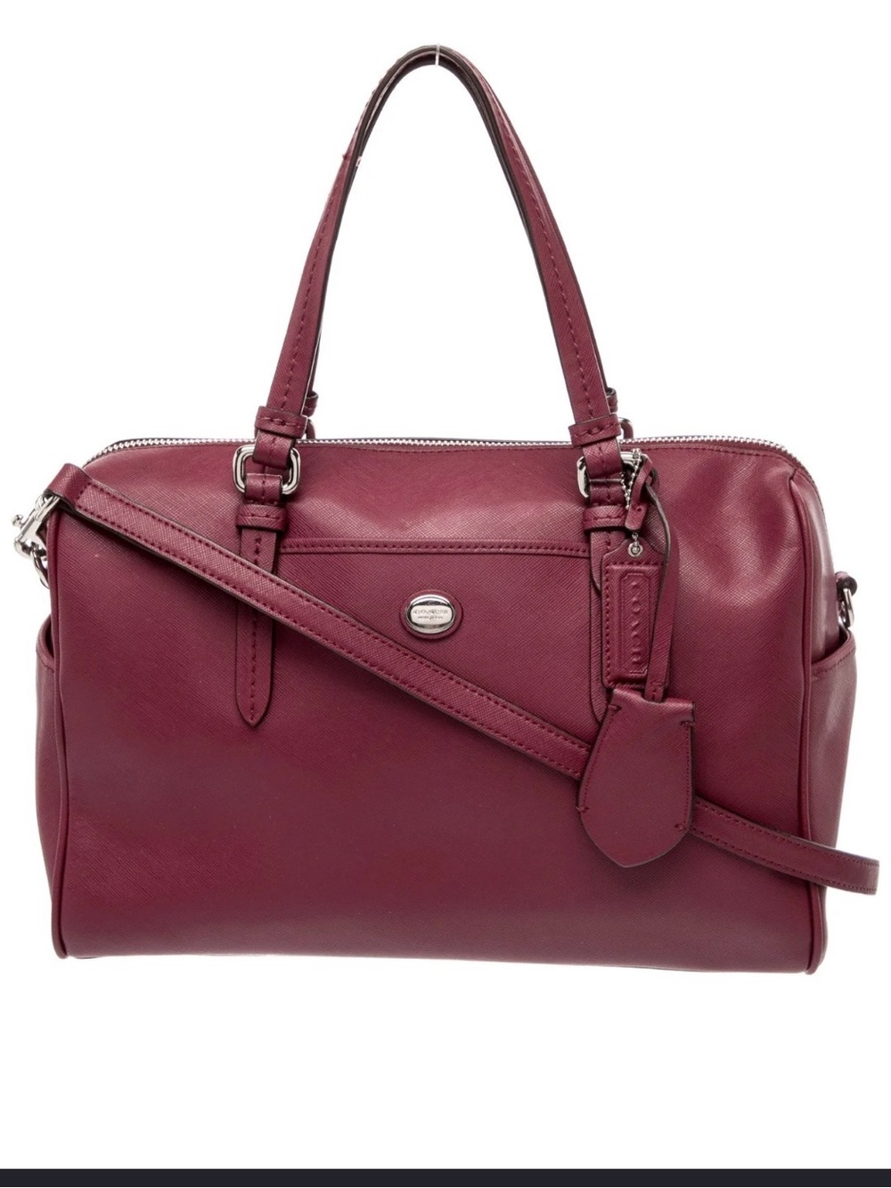 Coach Peyton Leather Nancy satchel in Merlot